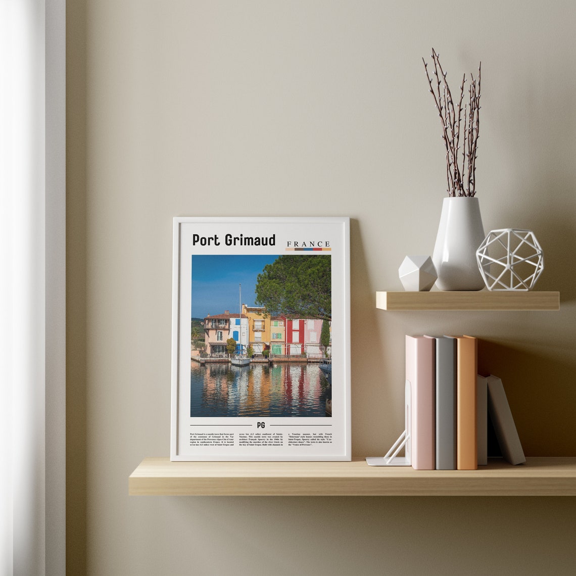 Port Grimaud Print Port Grimaud Poster Port Grimaud Wall Art Minimal Travel Print Minimal City Poster Travel Oil Painting Poster - Image 3