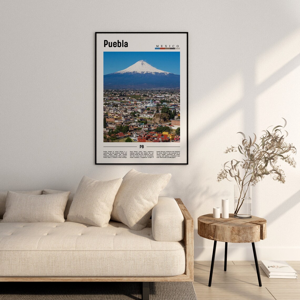 Puebla Minimal Travel Poster, Oil Painting - Image 3