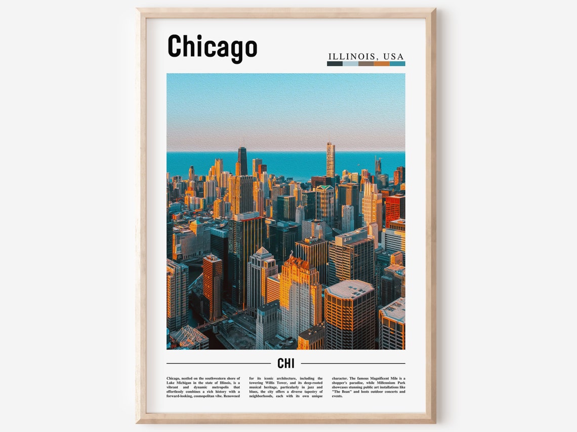 Chicago Print Chicago Poster Chicago Wall Art United States Photo United States Poster United States Print