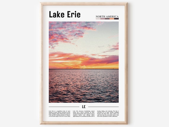 Lake Erie Poster Lake Erie Print Lake Erie Wall Art North America Photo North America Poster North America Print