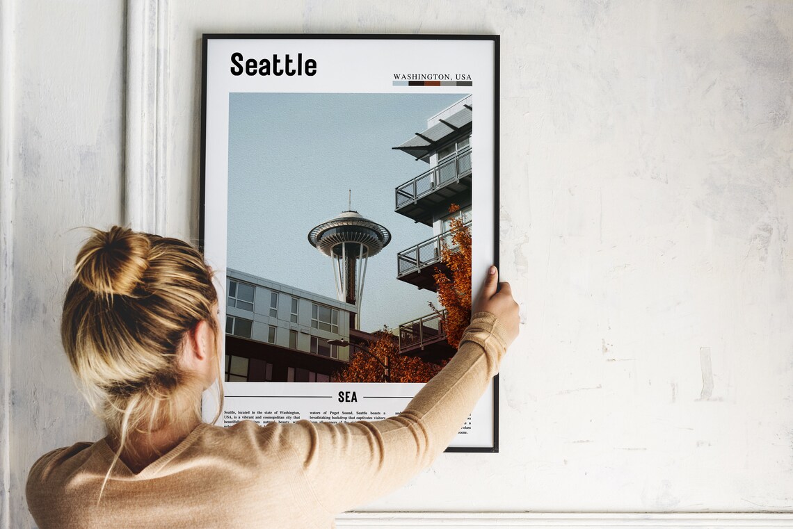 Seattle Poster Seattle Print Seattle Wall Art United States Photo United States Poster United States Print - Image 5