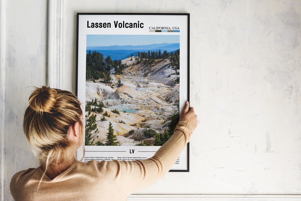 Lassen Volcanic Print Lassen Volcanic Poster Lassen Volcanic Wall Art Minimal Travel Print Minimal City Poster Travel Oil Painting Poster - Image 4