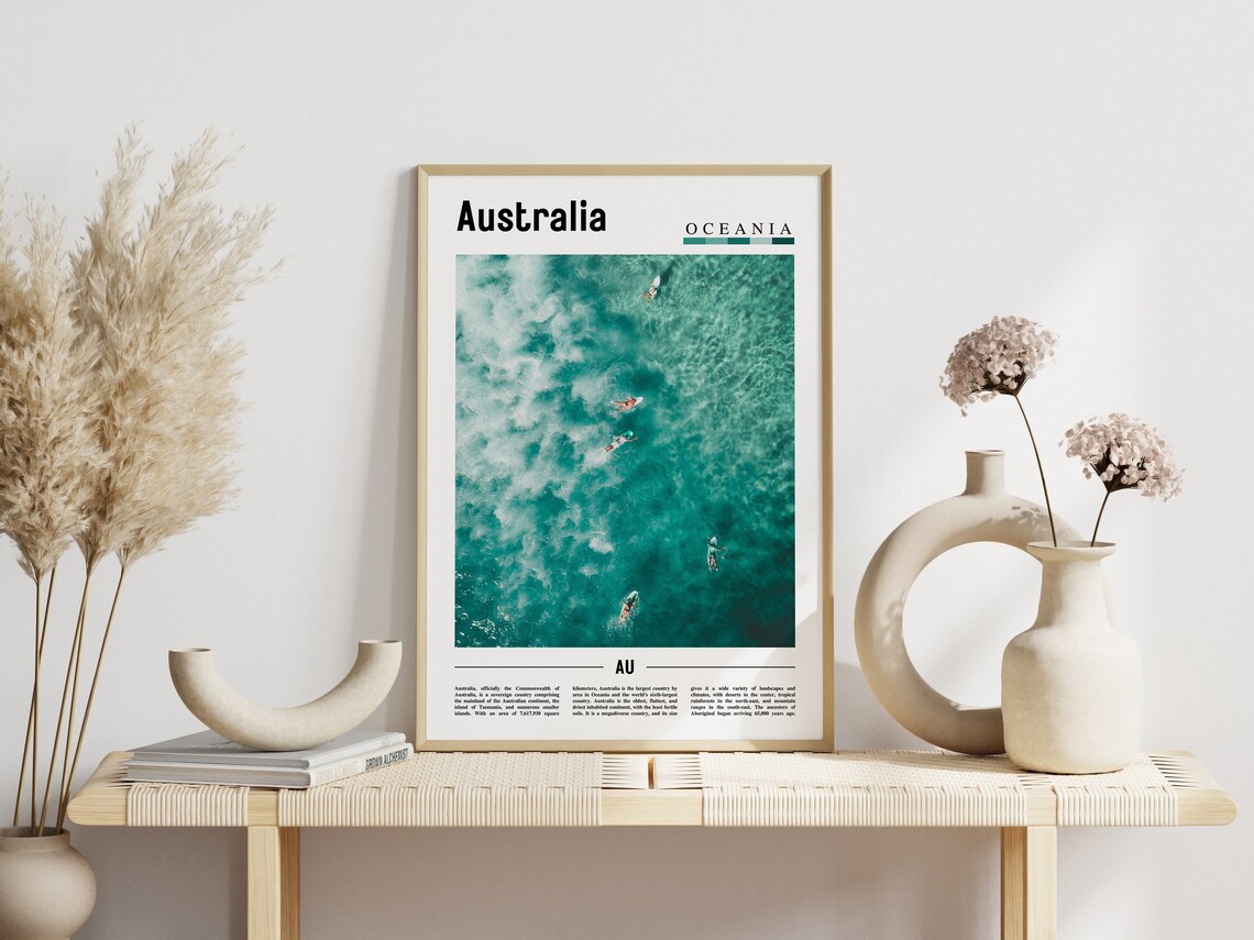 Australia Travel Poster, Minimal Oil Painting - Image 5