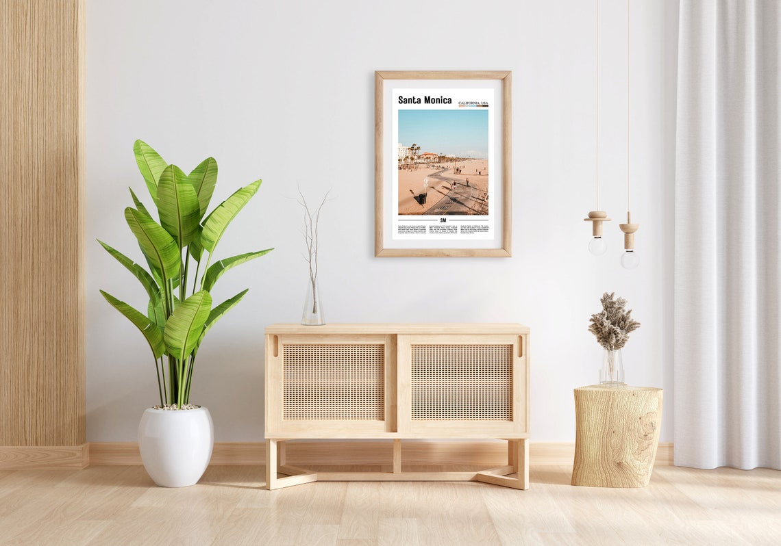 Santa Monica Print Santa Monica Poster Santa Monica Wall Art Minimal Travel Print Minimal City Poster Destination Oil Painting Poster - Image 4