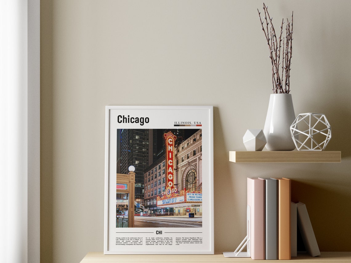 Chicago Print Chicago Poster Chicago Wall Art United States Photo United States Poster United States Print - Image 3
