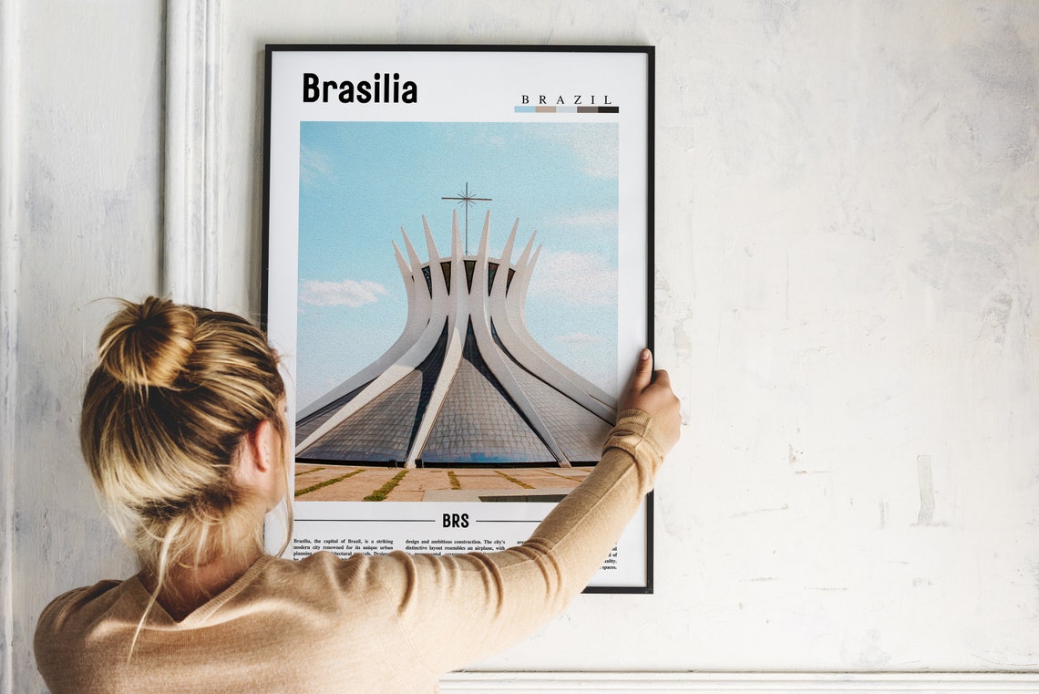 Brasilia Poster Brasilia Print Brasilia Wall Art South America Poster South America Print Travel Poster - Image 5