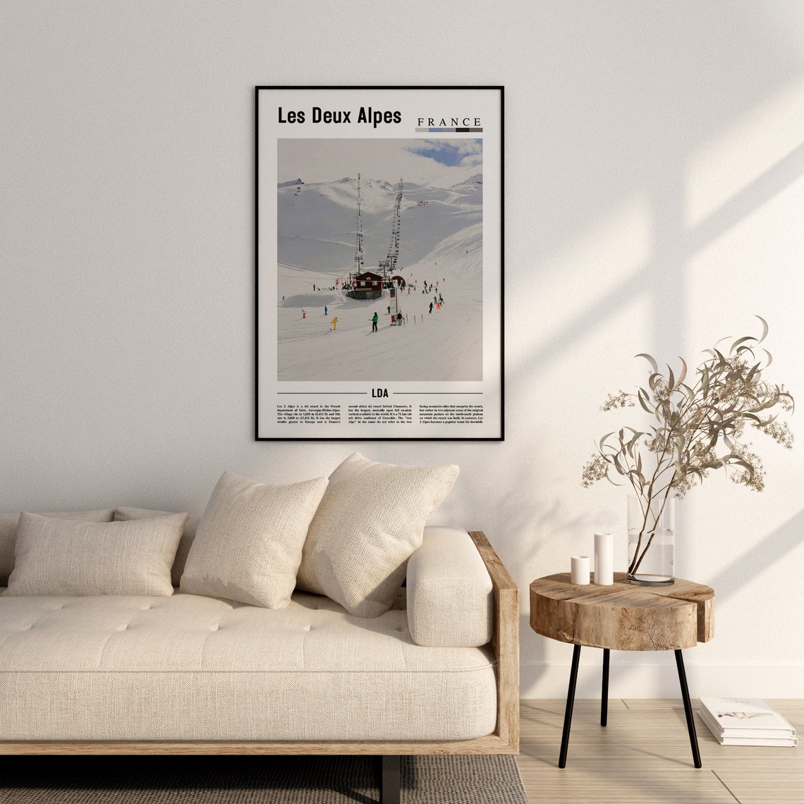 Les Deux Alpes Print Les Deux Alpes Poster Les Deux Alpes Wall Art Minimal Travel Print Minimal City Poster Travel Oil Painting Poster - Image 2