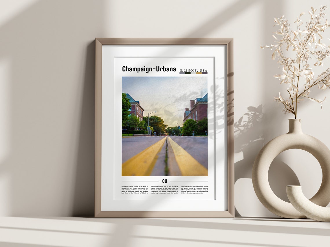 Champaign Urbana Poster Champaign Urbana Print Champaign Urbana Wall Art United States Photo United States Poster United States Print - Image 3