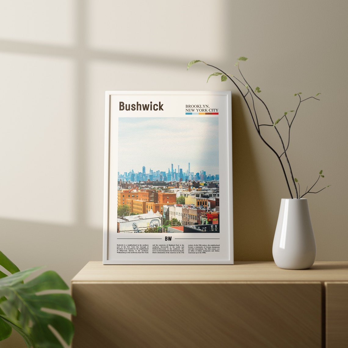 Bushwick Print Bushwick Poster Bushwick Wall Art Oil Painting Poster Colorful City Print City Artwork Travel Artwork Travel Wall Art - Image 3