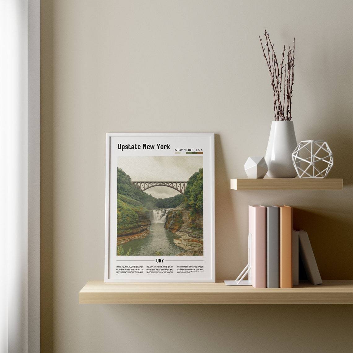 Upstate New York Print Upstate New York Poster Upstate New York Wall Art Oil Painting Poster City Artwork Travel Artwork Travel Wall Art - Image 4