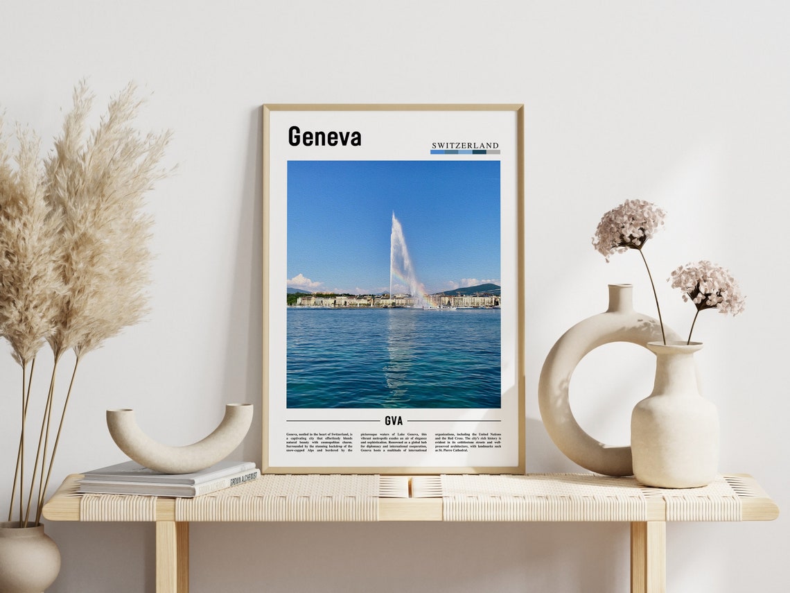 Geneva Poster Geneva Print Geneva Wall Art Europe Photo Europe Poster Europe Print Travel Poster - Image 6