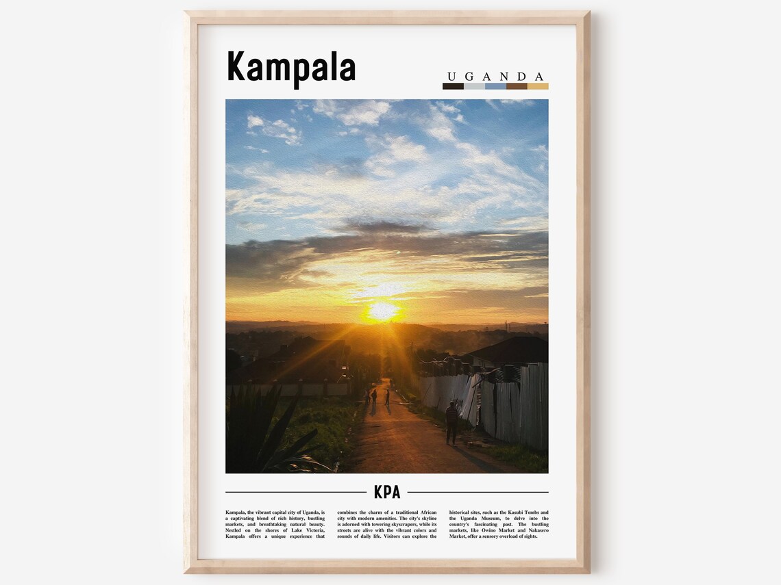 Kampala Minimal Travel Poster, Oil Painting
