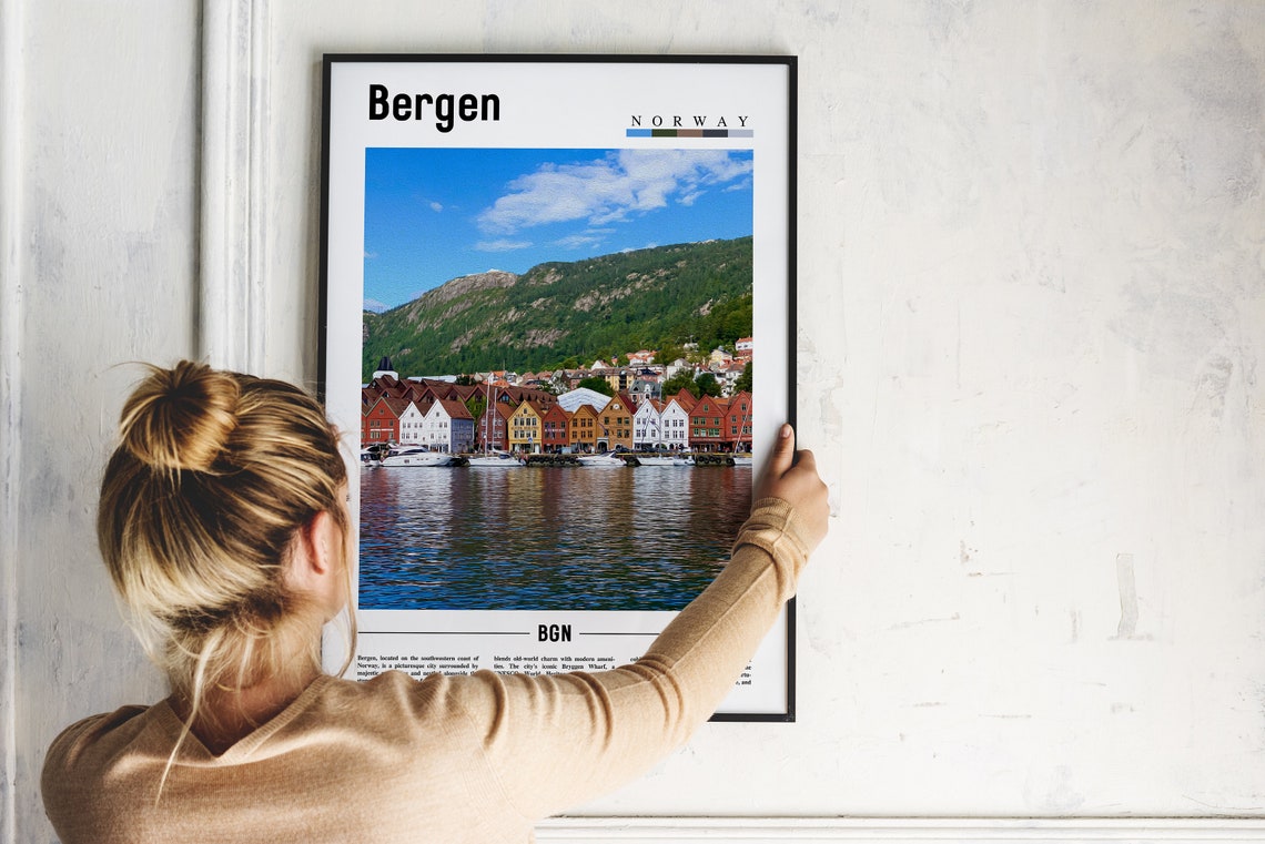 Bergen Poster Bergen Print Bergen Wall Art Europe Photo Europe Poster Europe Print Travel Poster - Image 5