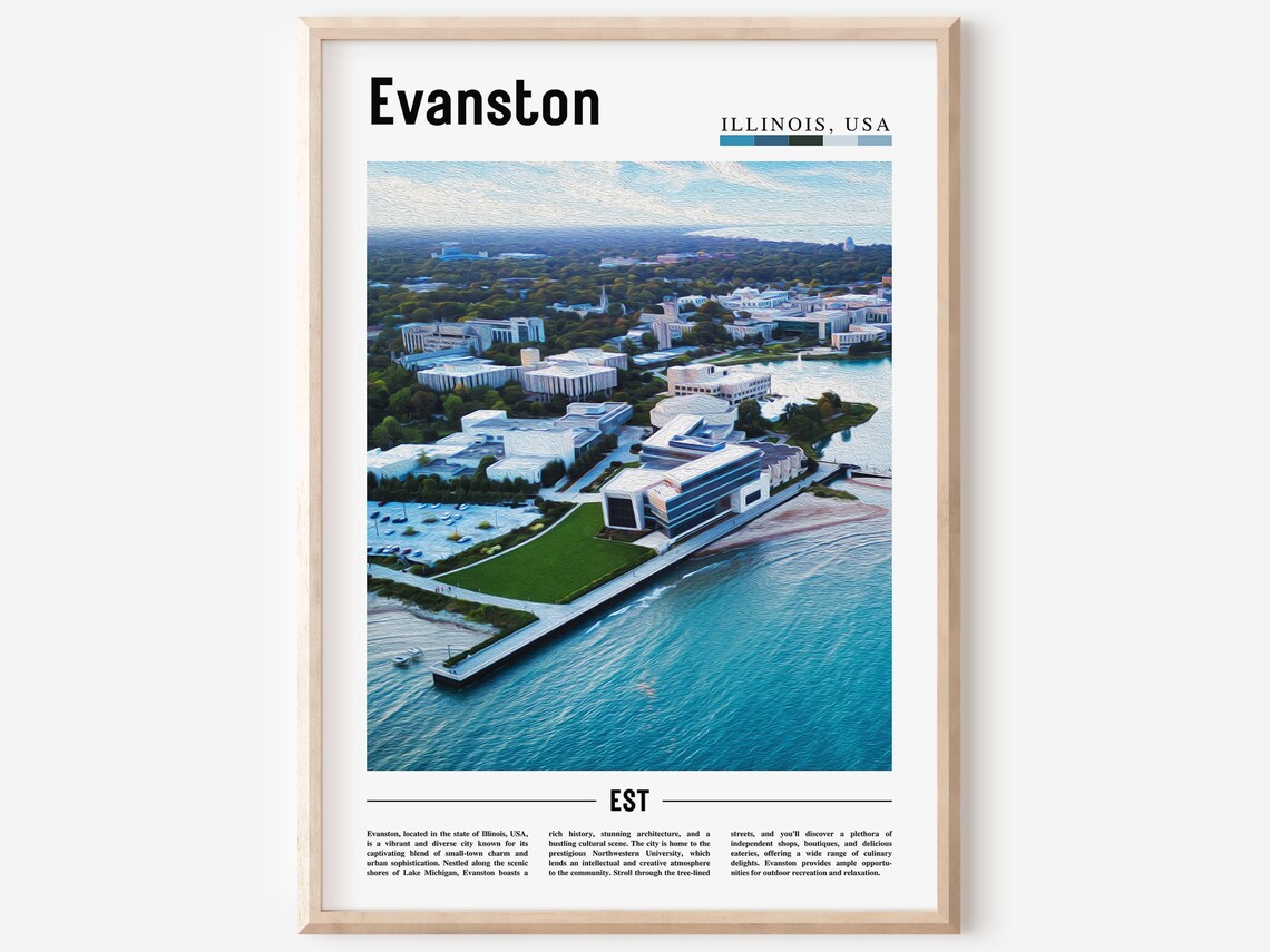 Evanston Poster, United States Travel Poster