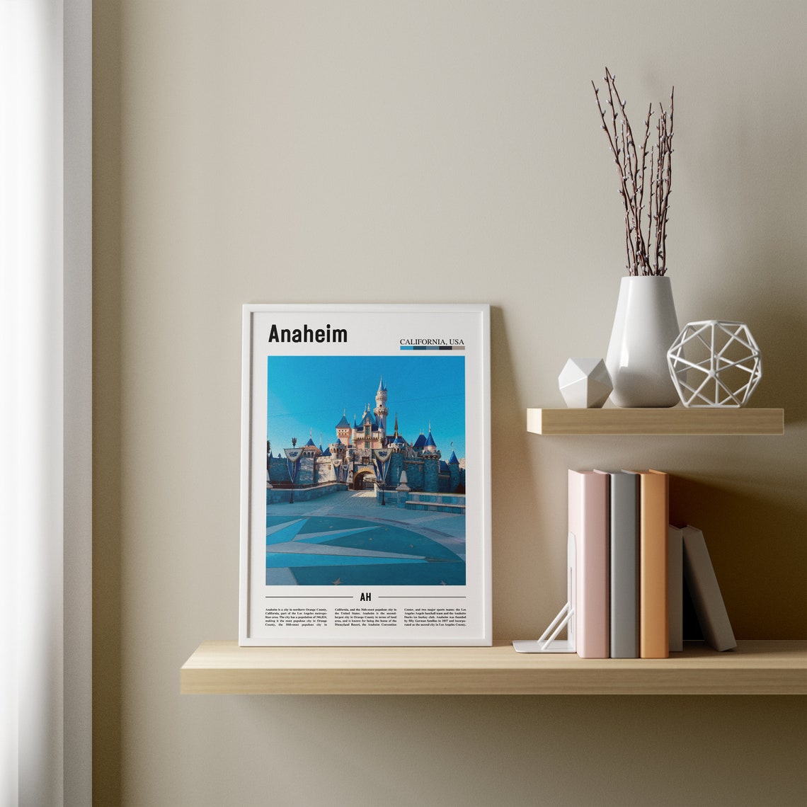Anaheim Print Anaheim Poster Anaheim Wall Art Minimal Travel Print Minimal City Poster Travel Destination Print Oil Painting Poster - Image 2