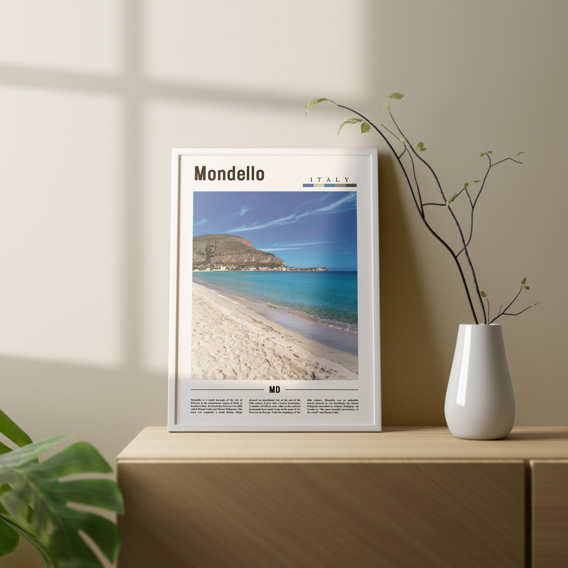 Mondello Print Mondello Poster Mondello Wall Art Italy Photo Italy Poster Italy Print Italy Wall Art Minimal Travel Poster - Image 2