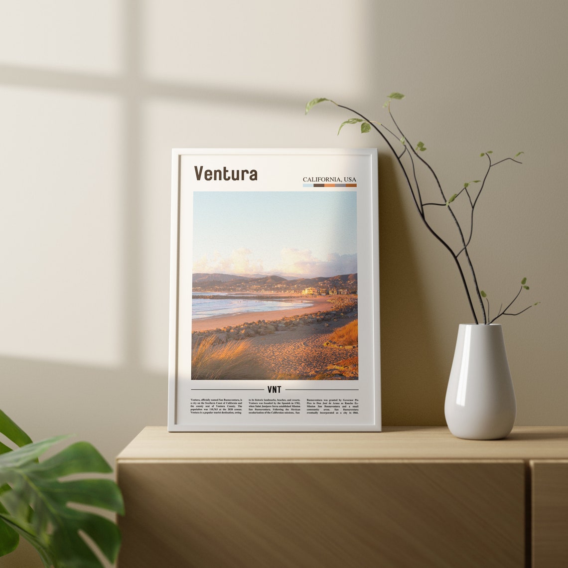 Ventura Print Ventura Poster Ventura Wall Art Oil Painting Poster Colorful City Print City Artwork Travel Artwork Travel Wall Art - Image 2