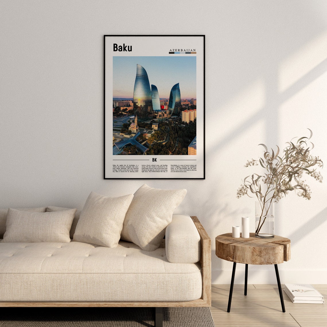 Baku Poster Baku Print Baku Wall Art Asia Print Asia Poster Asia Photo Minimal Travel Poster - Image 2