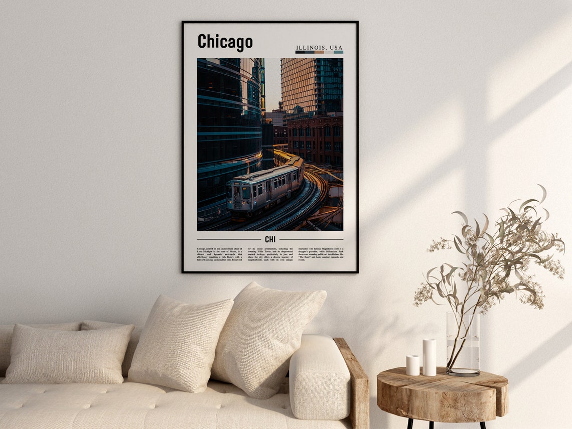 Chicago Print Chicago Poster Chicago Wall Art United States Photo United States Poster United States Print - Image 2