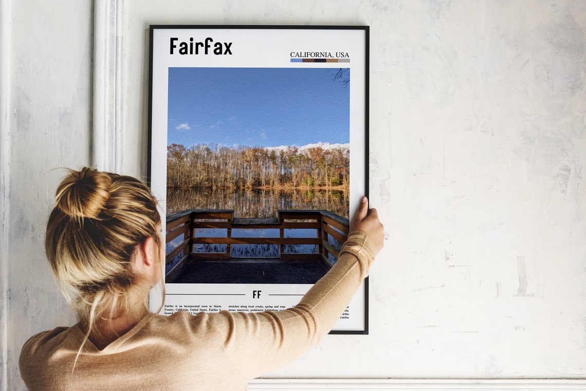 Fairfax Print Fairfax Poster Fairfax Wall Art Minimal Travel Print Minimal City Poster Travel Destination City Print Oil Painting Poster - Image 4