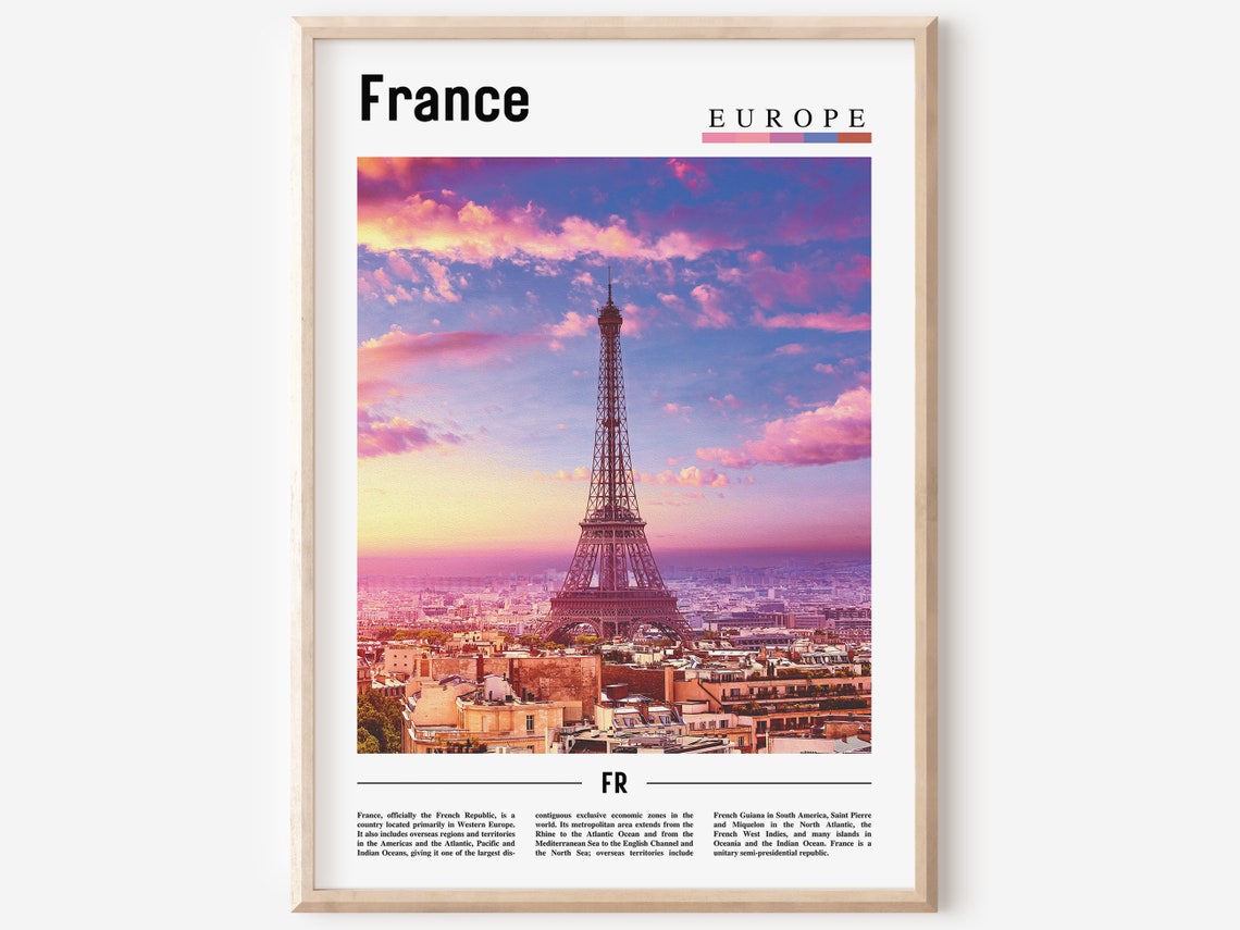 France Print France Poster France Wall Art Oil Painting Poster Colorful City Print City Artwork Travel Artwork Travel Wall Art