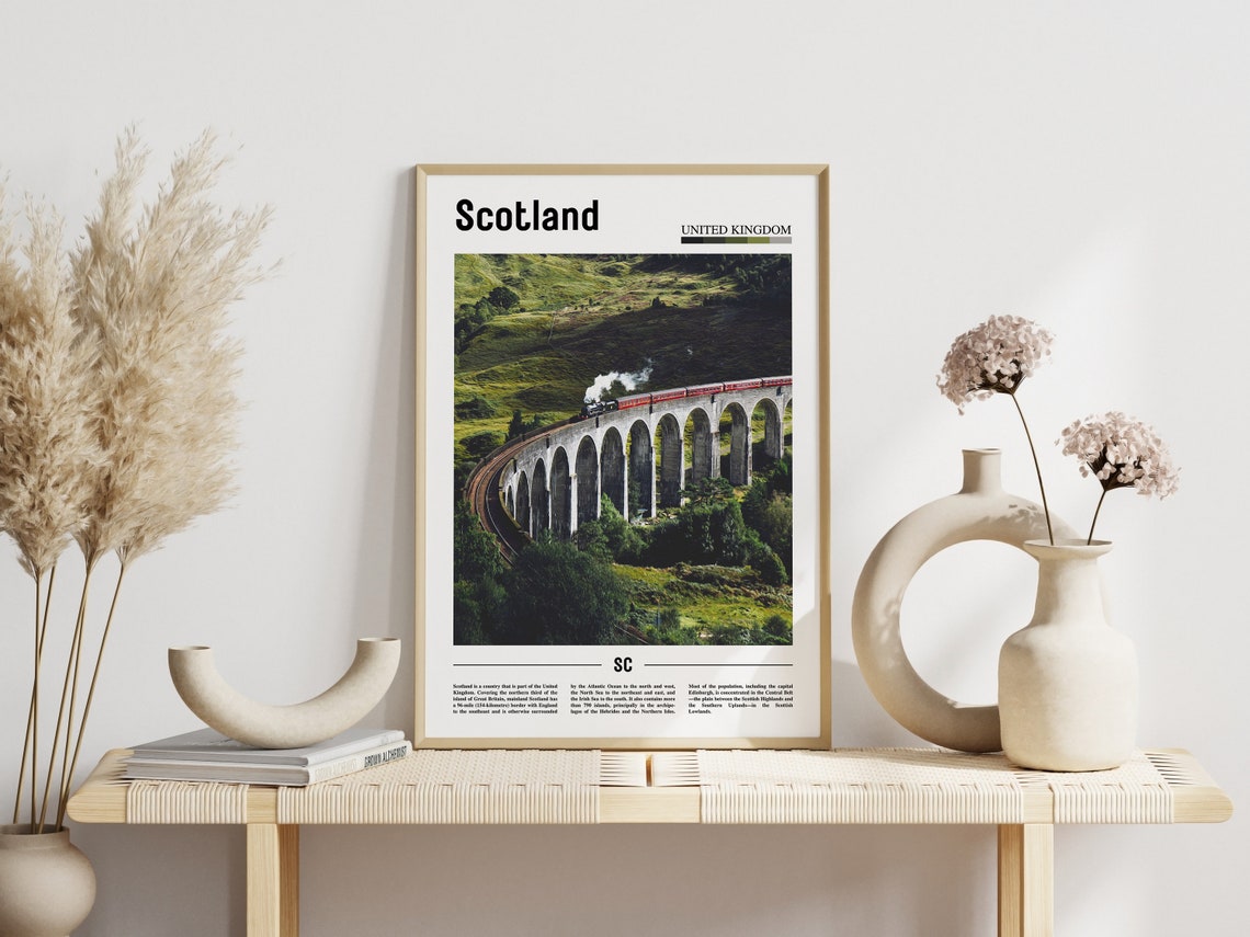 Scotland Print Scotland Poster Scotland Wall Art Minimal Travel Print Minimal City Poster Travel Destination Print Oil Painting Poster - Image 5