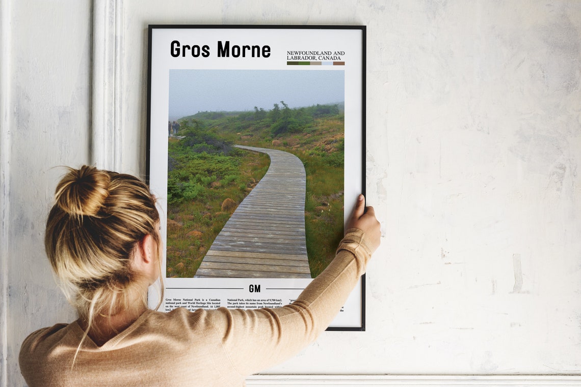 Gros Morne Print Gros Morne Poster Gros Morne Wall Art Oil Painting Poster City Print City Artwork Travel Artwork Travel Wall Art - Image 4
