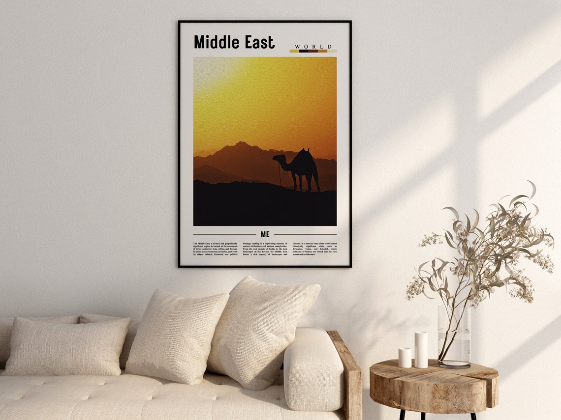 Middle East Poster Middle East Print Middle East Wall Art Minimal Travel Print Travel Destination Oil Painting Poster - Image 2