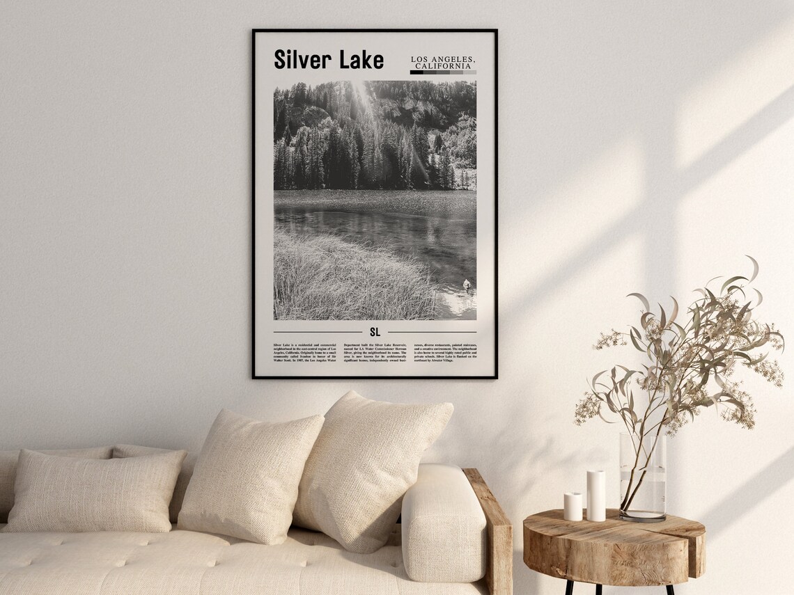Silver Lake, Black And White Travel Poster - Image 2