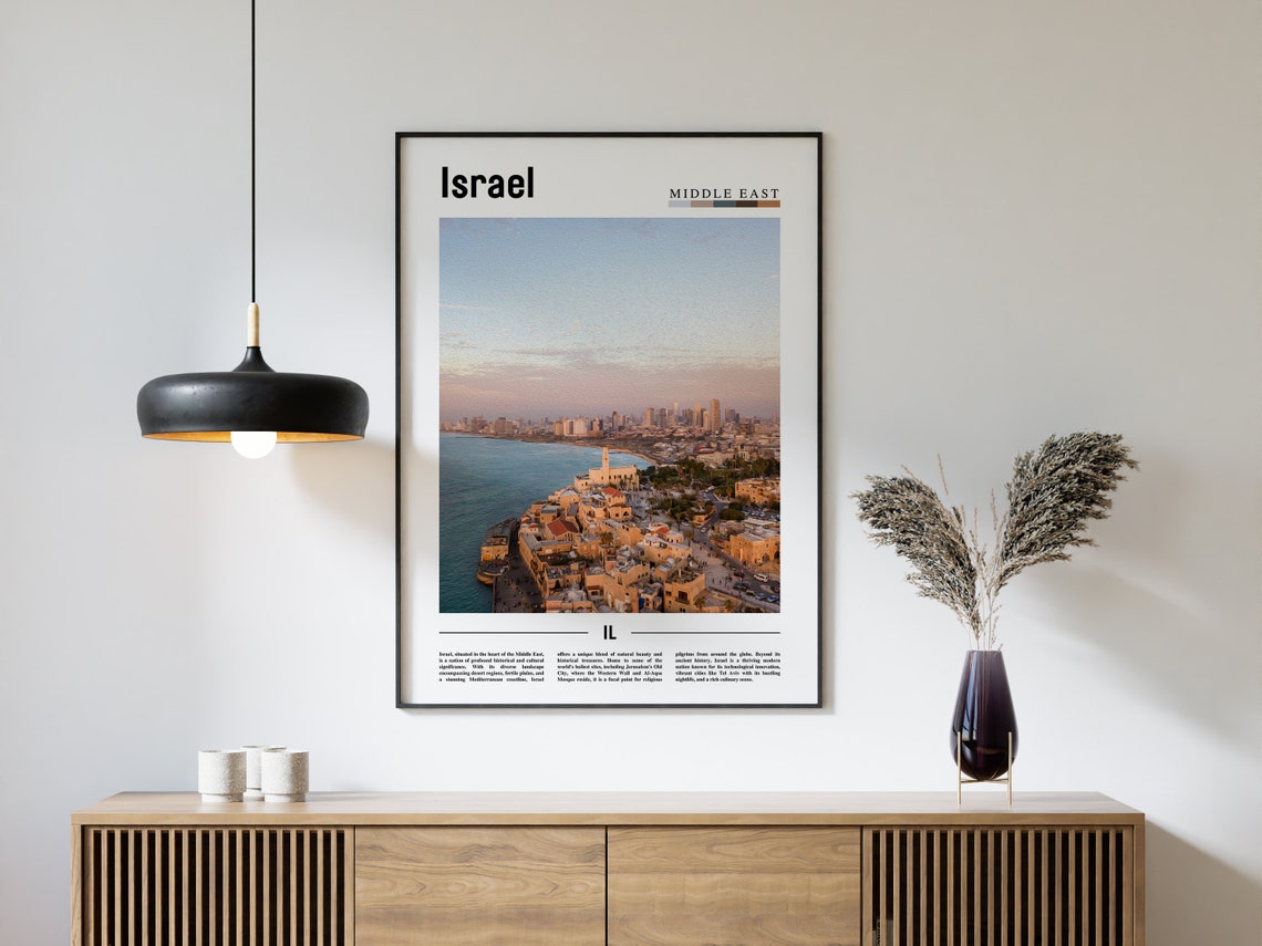 Israel Poster Israel Print Israel Wall Art Minimal Travel Print Travel Destination Oil Painting Poster - Image 4