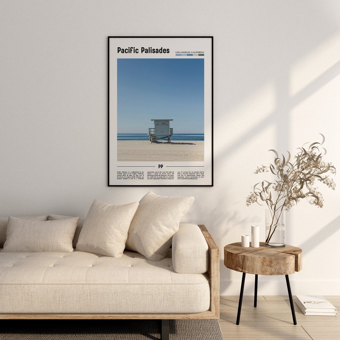 Pacific Palisades Print Pacific Palisades Poster Pacific Palisades Wall Art Minimal Travel Print Minimal City Poster Oil Painting Poster - Image 2