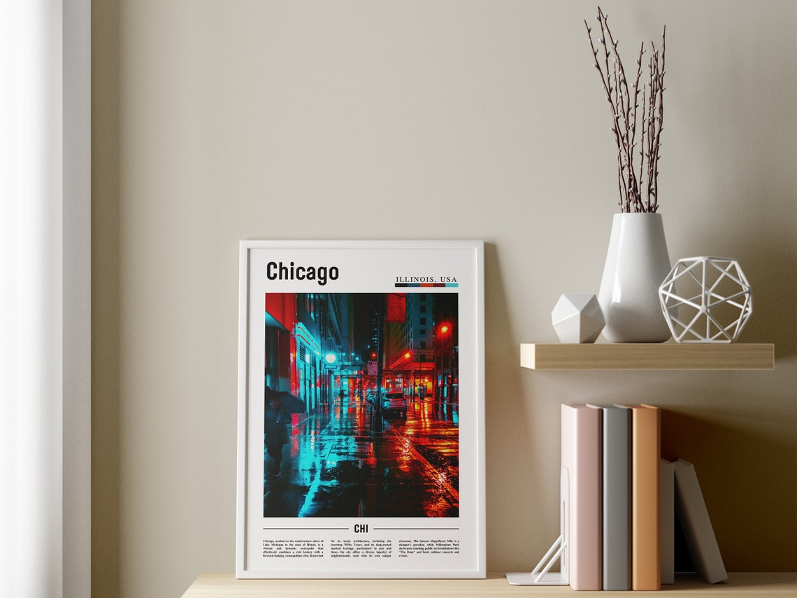 Chicago Print Chicago Poster Chicago Wall Art United States Photo United States Poster United States Print - Image 3