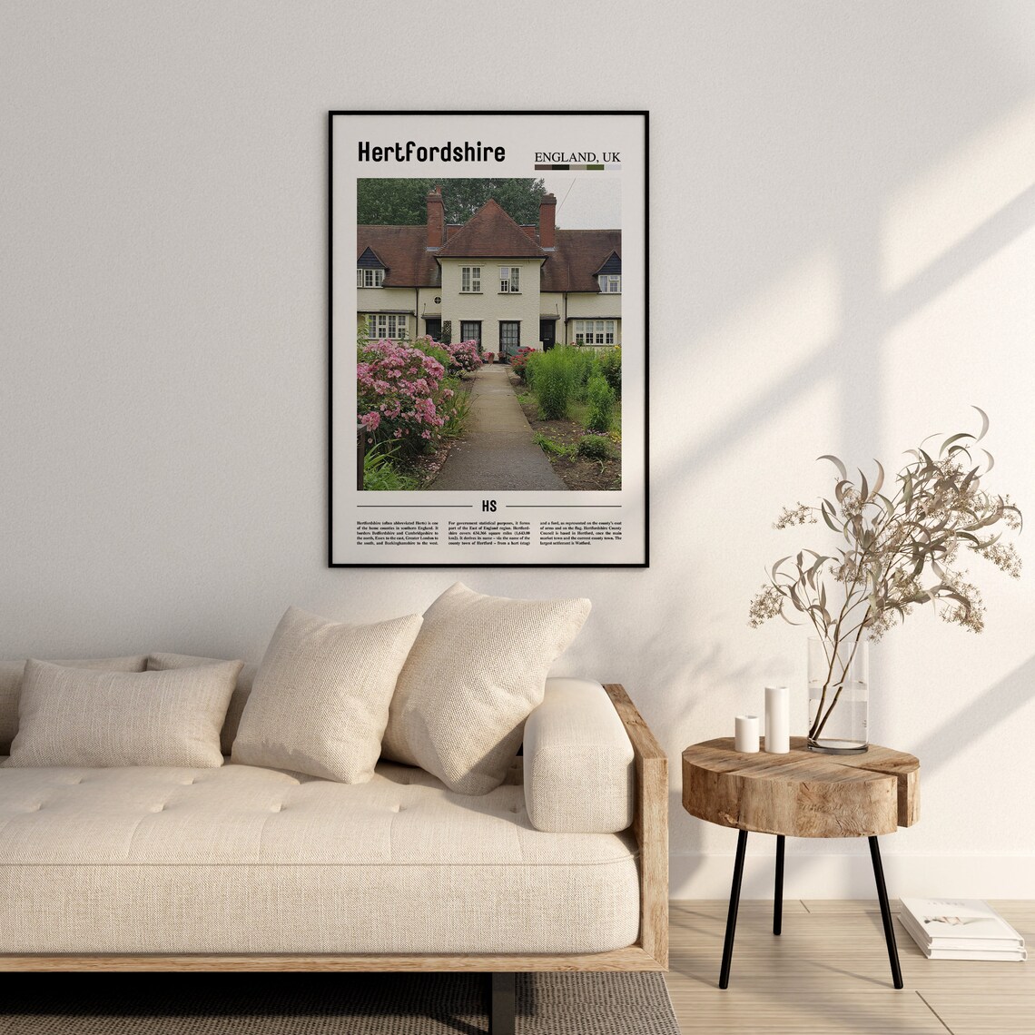 Hertfordshire Minimal Travel Poster, Oil Painting - Image 2
