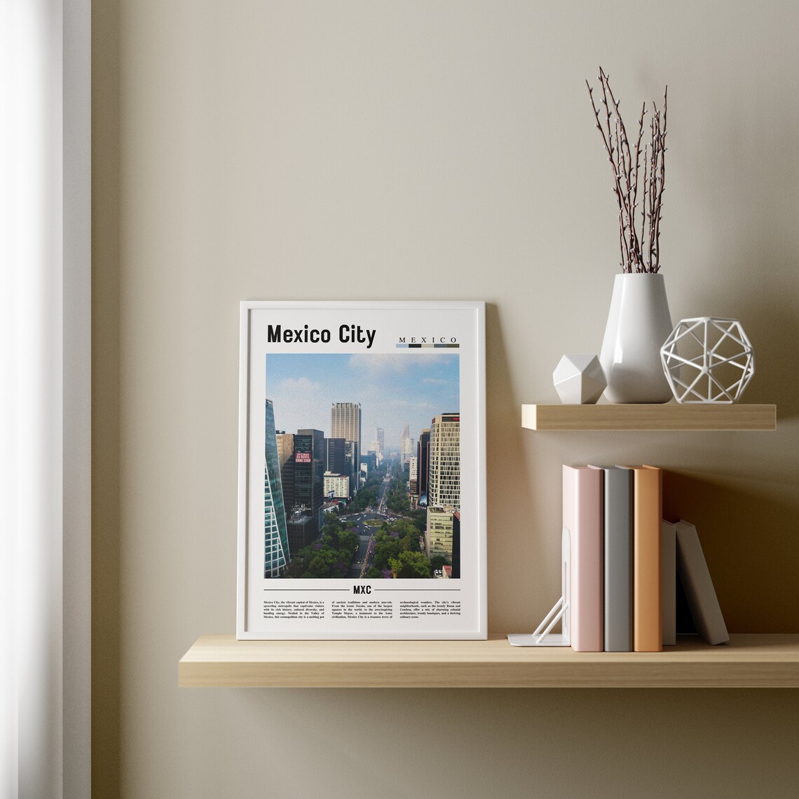 Mexico City Minimal Travel Poster, Oil Painting - Image 4