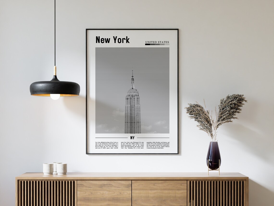New York Minimal Travel Poster, Black And White - Image 4