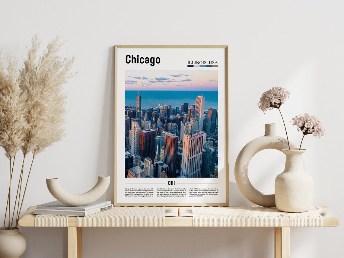 Chicago Print Chicago Poster Chicago Wall Art United States Photo United States Poster United States Print Travel Poster - Image 5