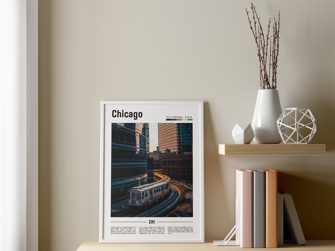 Chicago Print Chicago Poster Chicago Wall Art United States Photo United States Poster United States Print - Image 3