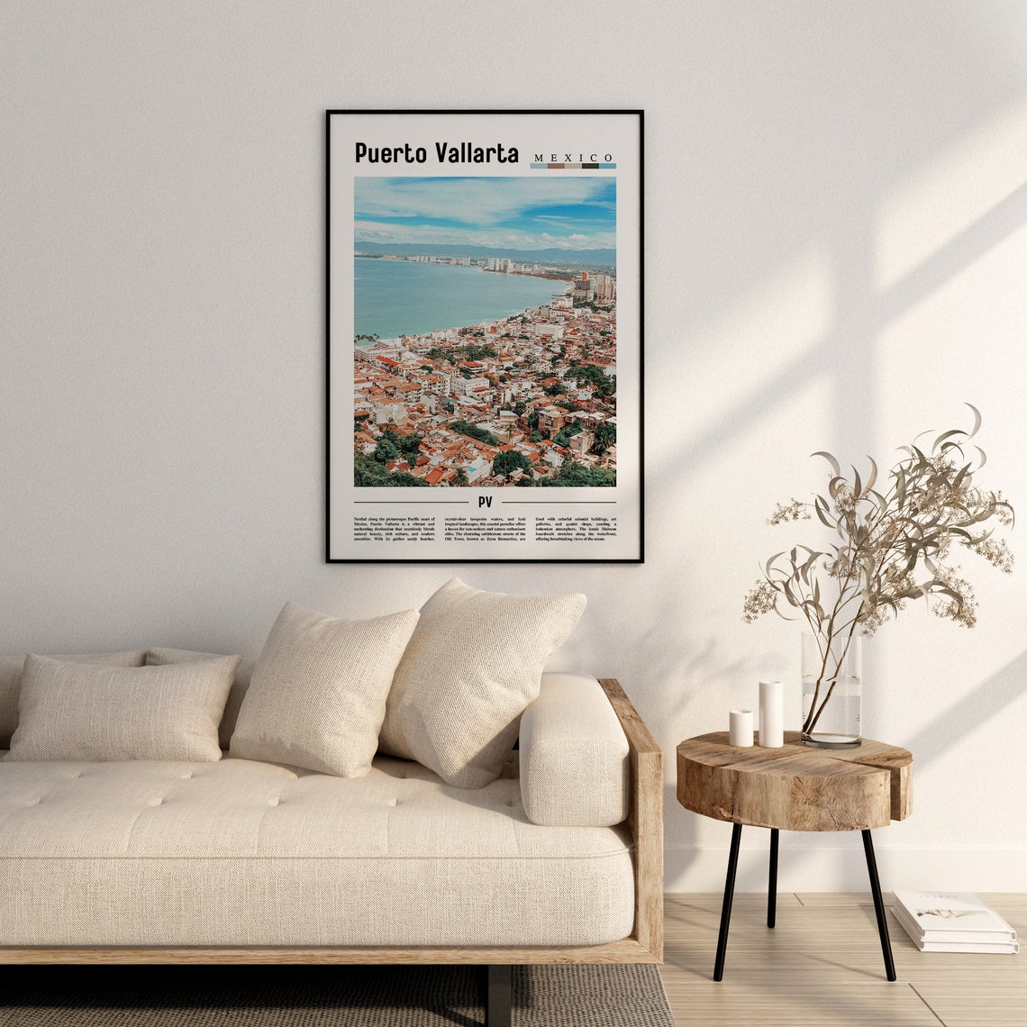 Puerto Vallarta Poster Puerto Vallarta Print Puerto Vallarta Wall Art Minimal Travel Print Travel Destination Oil Painting Poster - Image 3