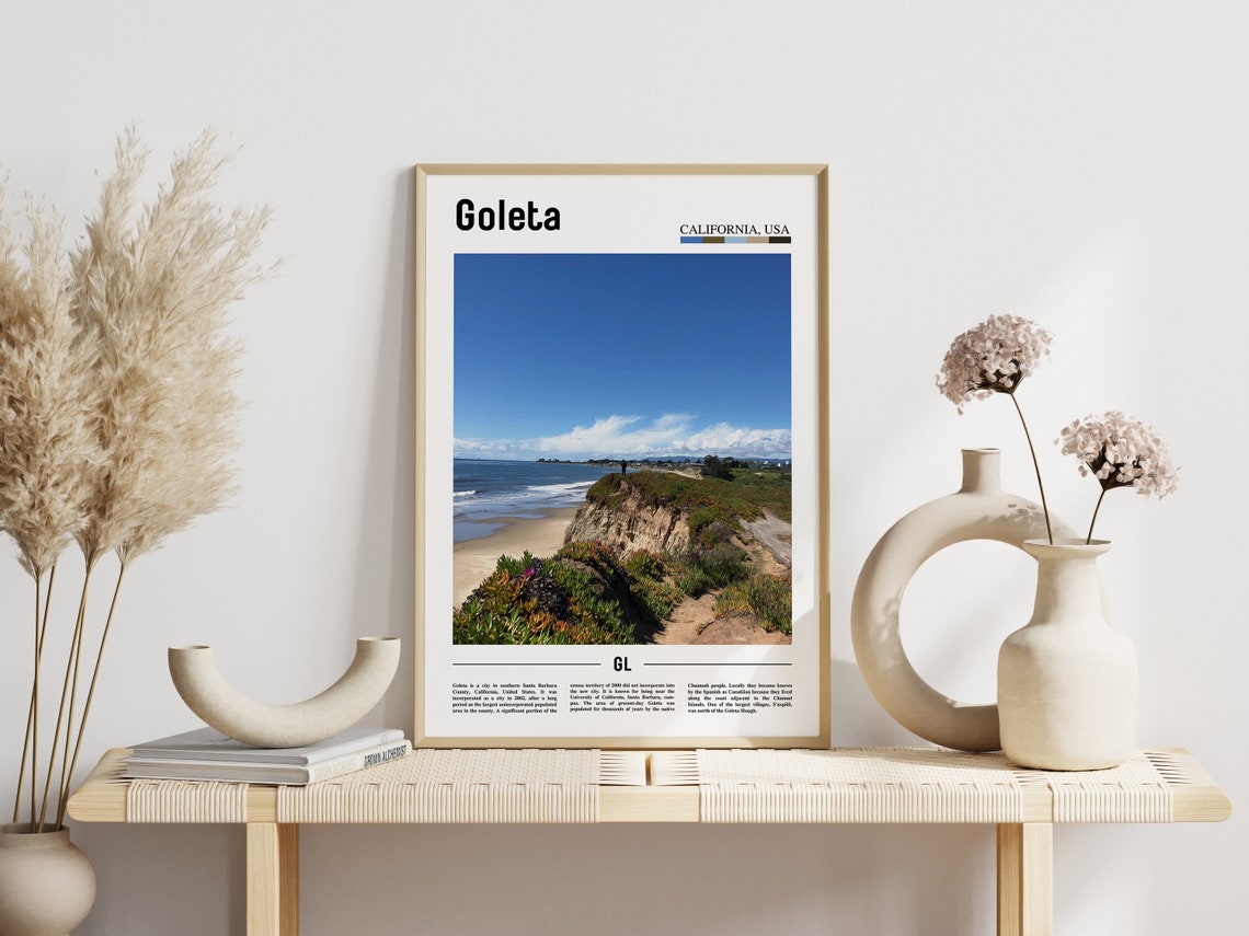 Goleta Print Goleta Poster Goleta Wall Art Minimal Travel Print Minimal City Poster Travel Destination City Print Oil Painting Poster - Image 6