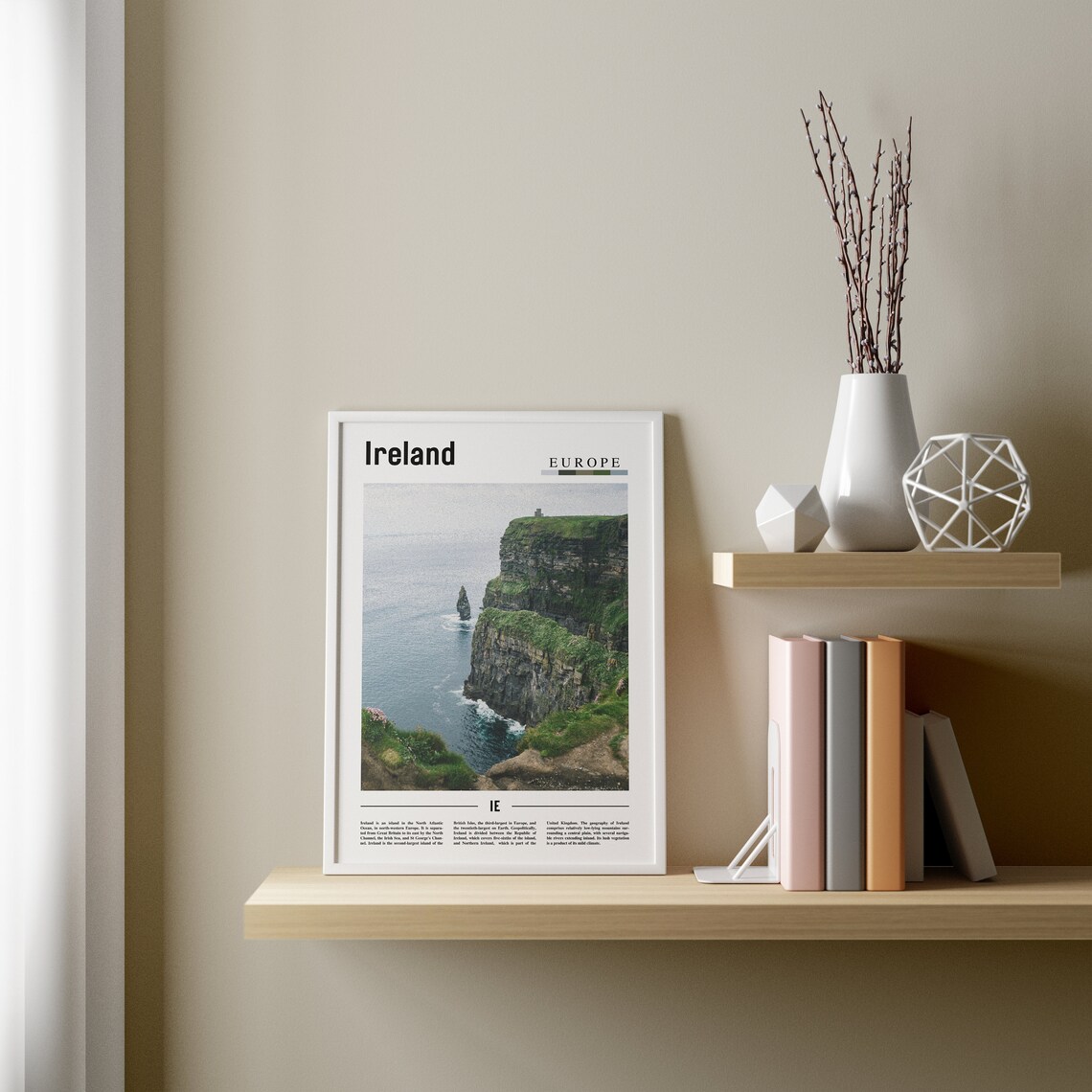 Ireland Travel Poster, Minimal Oil Painting - Image 2