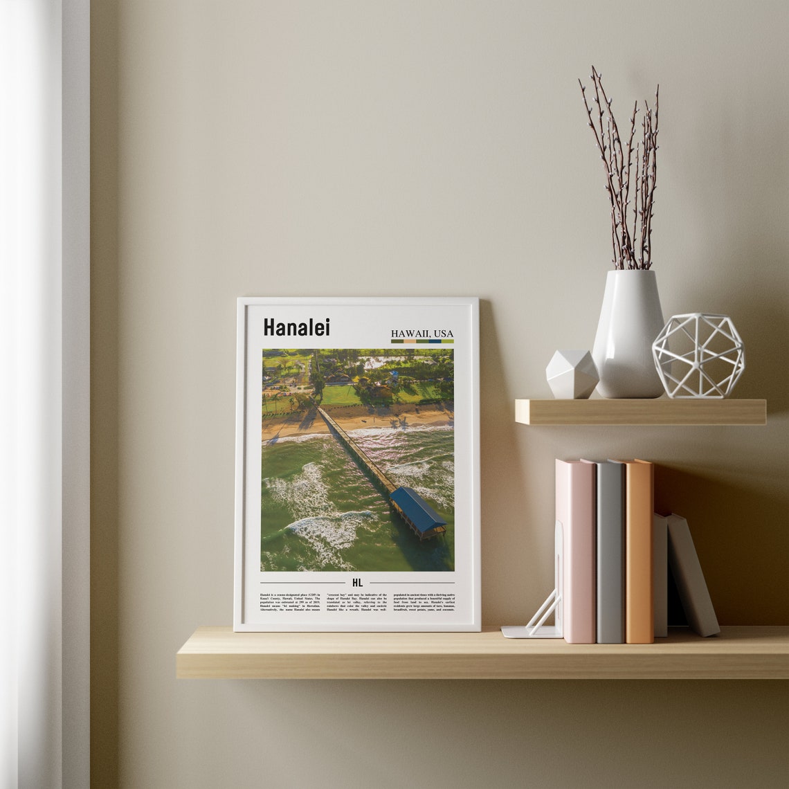 Hanalei Print Hanalei Poster Hanalei Wall Art Oil Painting Poster Colorful City Print City Artwork Travel Artwork Travel Wall Art - Image 3