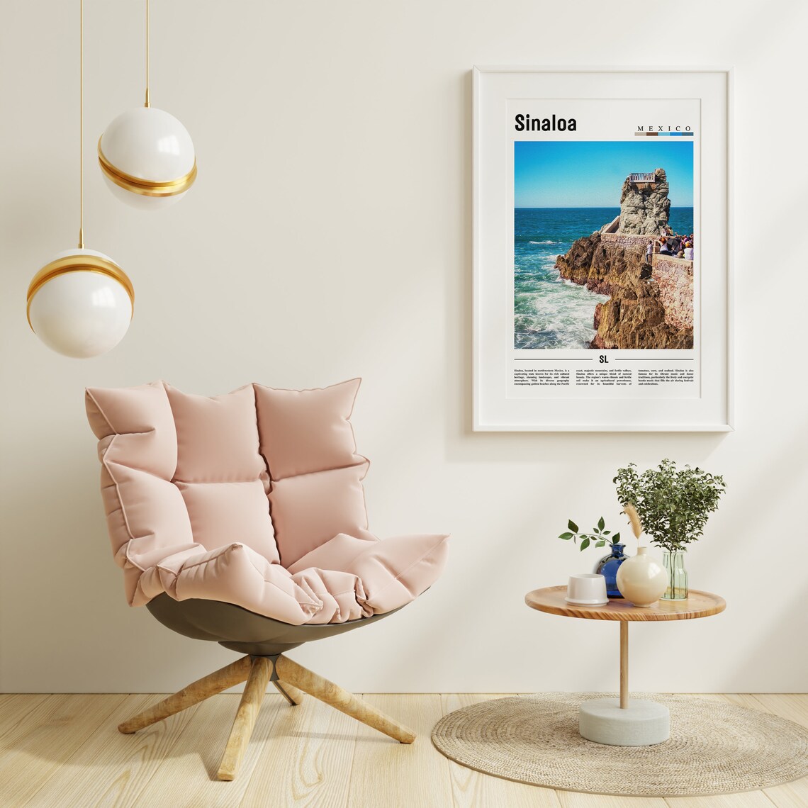 Sinaloa Minimal Travel Poster, Oil Painting - Image 6