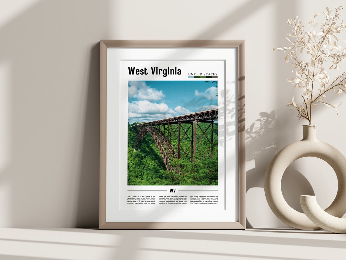 West Virginia Poster West Virginia Print West Virginia Wall Art United States Photo United States Poster United States Print - Image 2