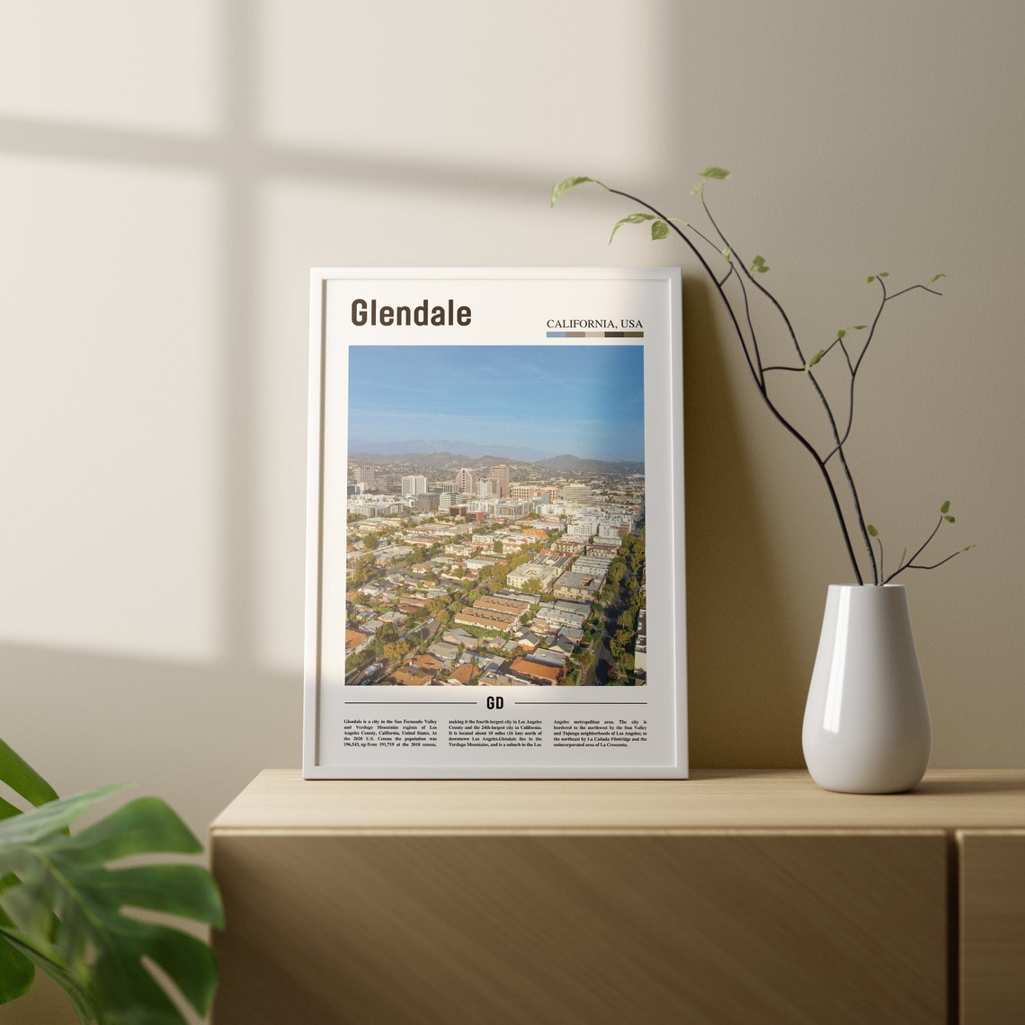 Glendale Print Glendale Poster Glendale Wall Art Oil Painting Poster Colorful City Print City Artwork Travel Artwork Travel Wall Art - Image 2