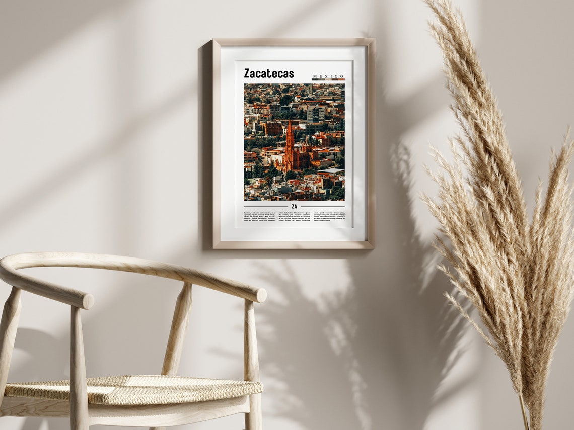 Zacatecas Poster Zacatecas Print Zacatecas Wall Art Minimal Travel Print Travel Destination Oil Painting Poster - Image 2