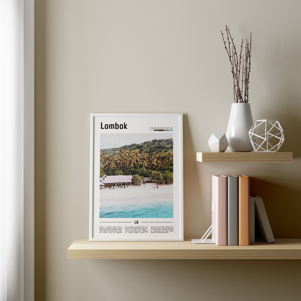 Lombok Poster Lombok Print Lombok Wall Art Asia Print Asia Poster Asia Photo Minimal Travel Poster - Image 3