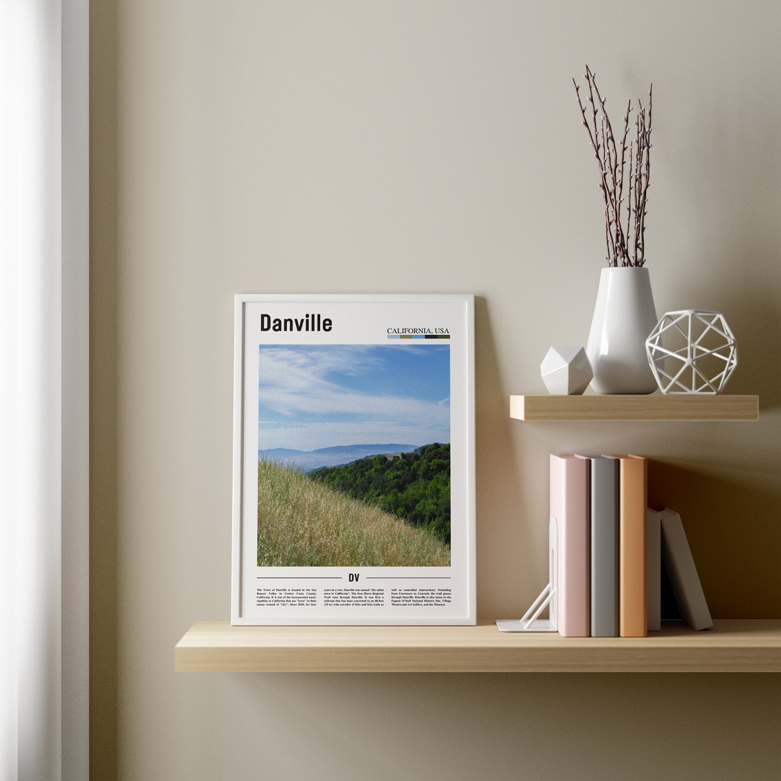 Danville Print Danville Poster Danville Wall Art Minimal Travel Print Minimal City Poster Travel Destination Print Oil Painting Poster - Image 2
