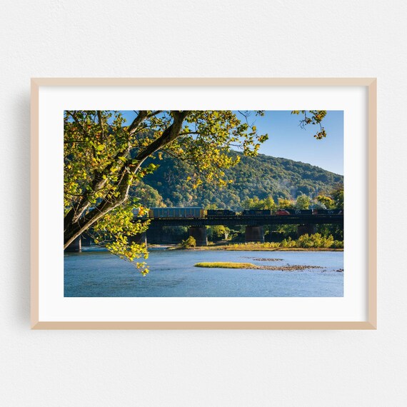 Harpers Ferry West Virginia Train Bridge Autumn River Photo Poster