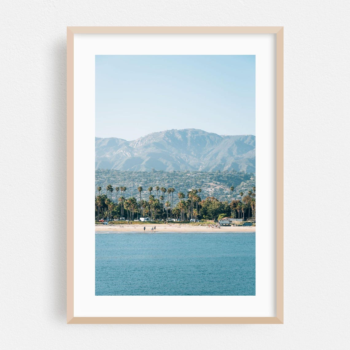 Santa Barbara California Palm Beach Mountain Coast Photo Poster