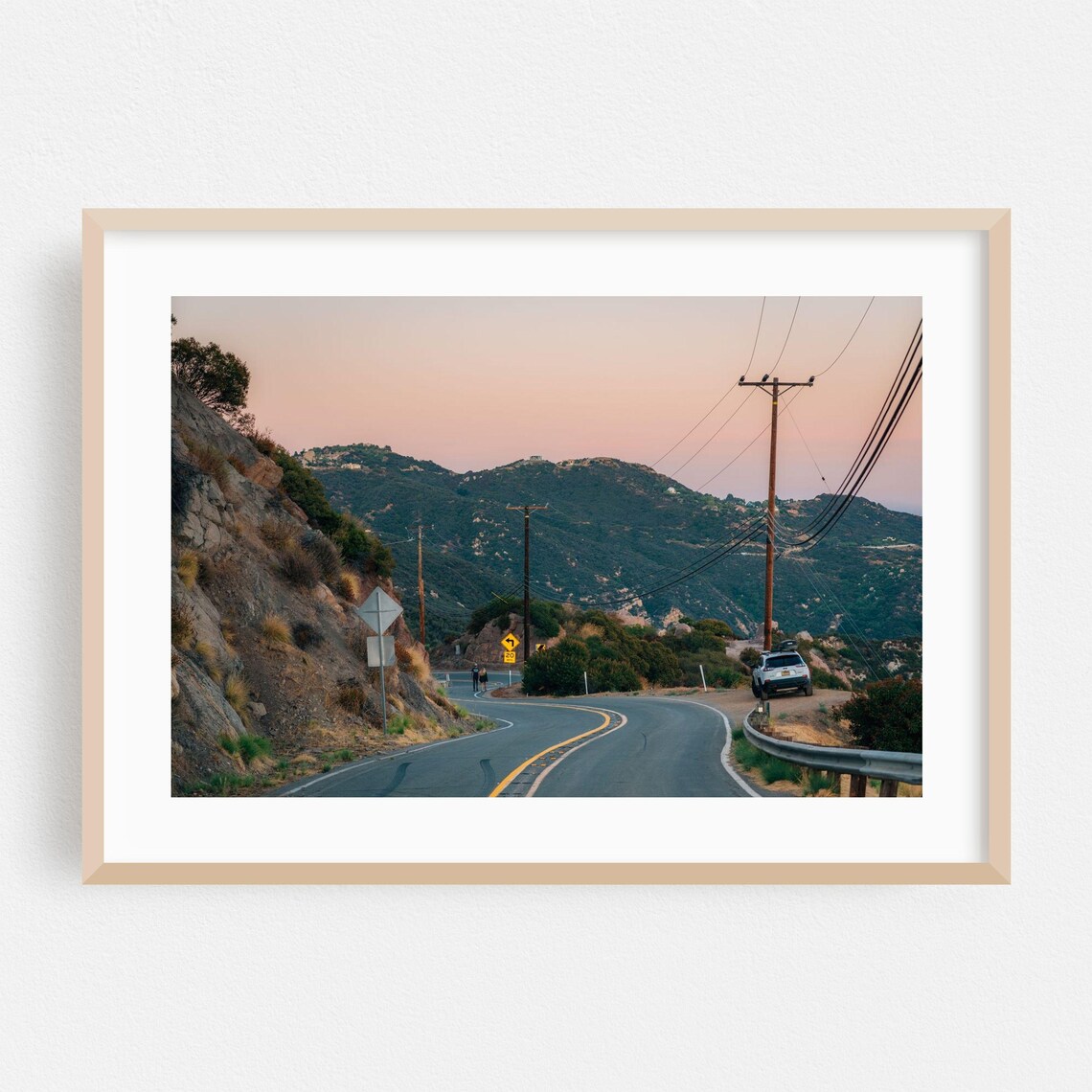 Winding Canyon Road Through the Los Angeles Hills at Sunset Poster